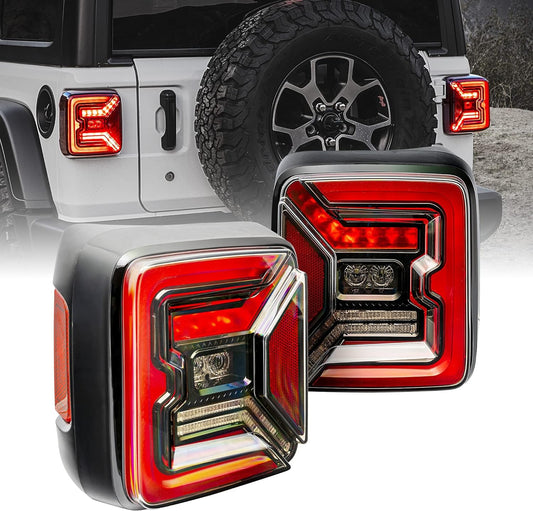 TRUE MODS LED Tail Light Replacement for Jeep 2018+ Wrangler JL [Clear-Lens] [Plug-N-Play] [IP67 Waterproof] LED Brake Light Compatible with Jeep Wrangler JL Accessories