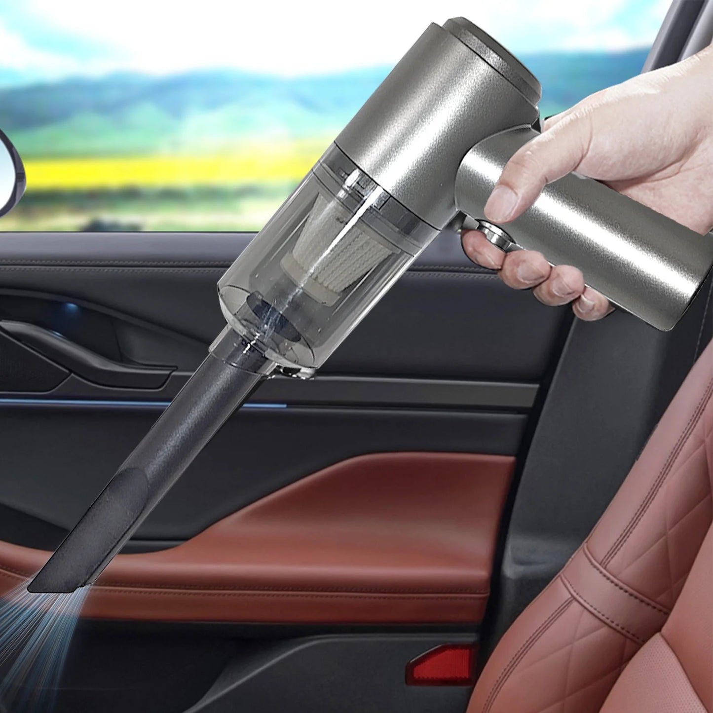 Mini Car Vacuum Cleaner, Handheld Vacuum Cordless, Rechargeable Vacuum Cleaner and Blower Small Car Vacuum with 4000Pa Suction Power for Car Home