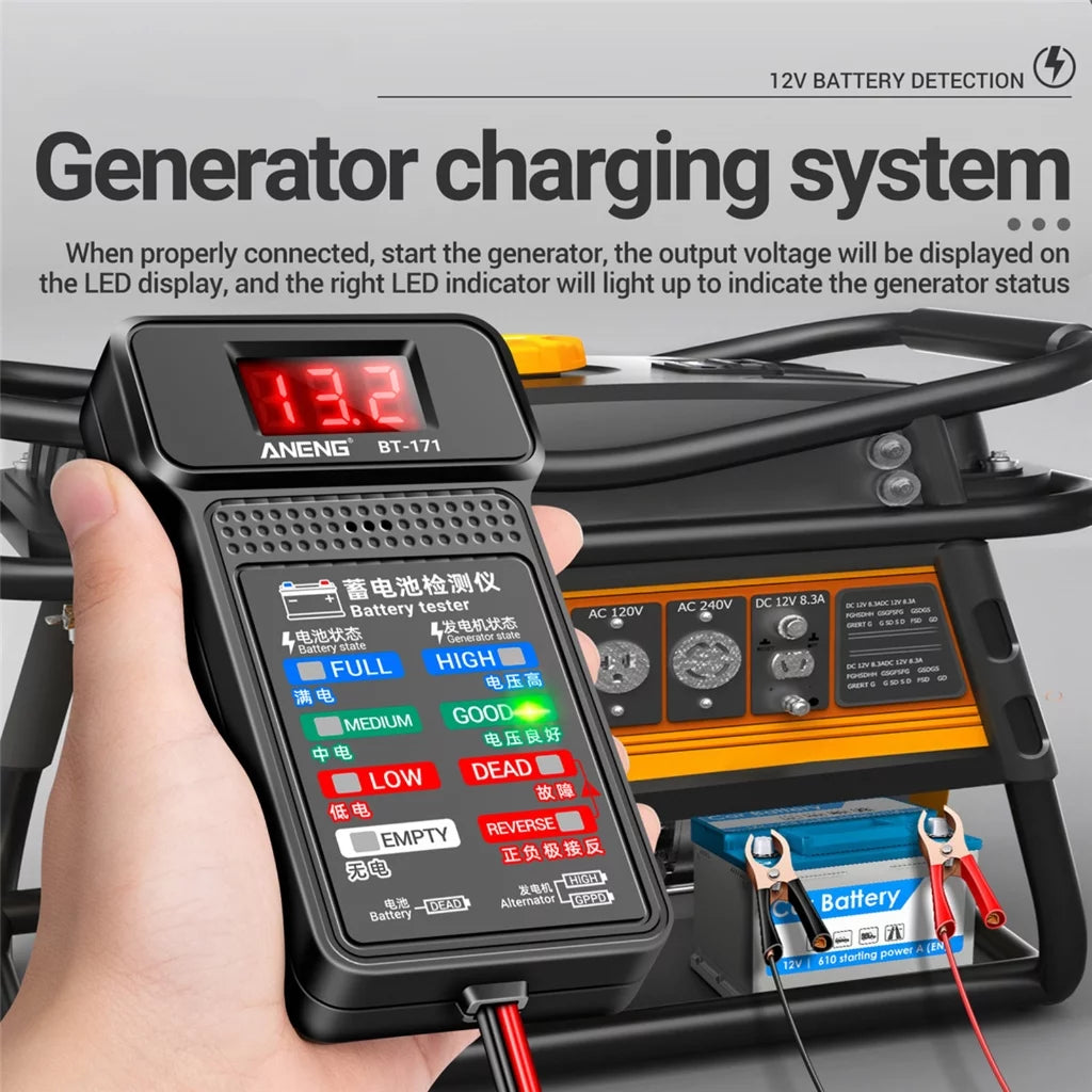 12V Car Battery Tester, 100-2000CCA Battery Tester Automobile Battery and Alternator Tester for Vehicles