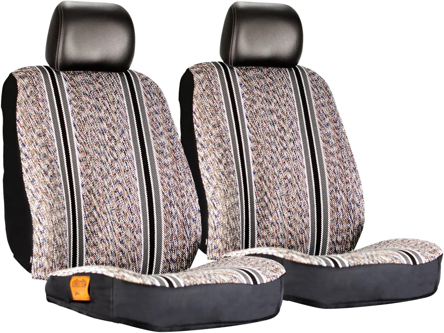 Westerner Black 2Pcs Truck Seat Covers Ford F150 & F250-550 Front Bucket Custom Fit Car Seat Covers - Durable Cover Accessories - 2015-2020 & 2017-2021