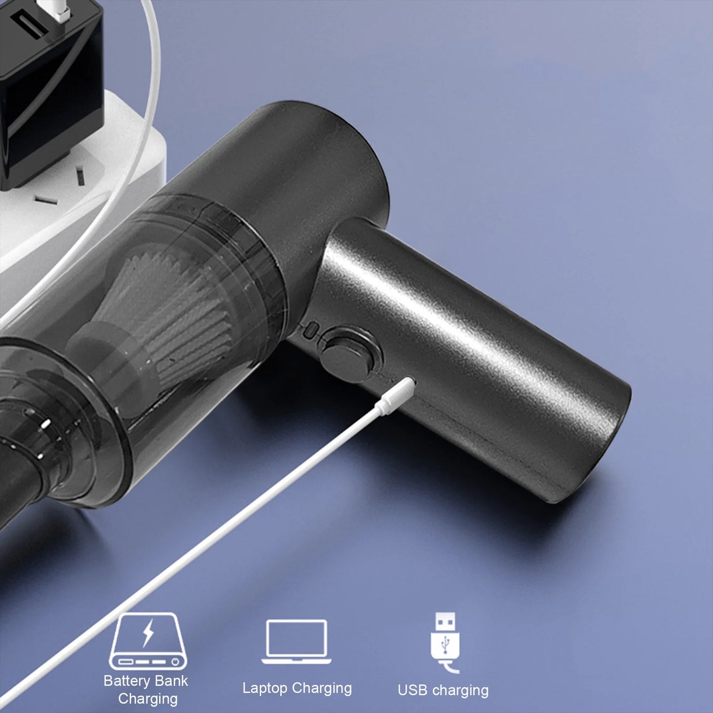 Mini Car Vacuum Cleaner, Handheld Vacuum Cordless, Rechargeable Vacuum Cleaner and Blower Small Car Vacuum with 4000Pa Suction Power for Car Home