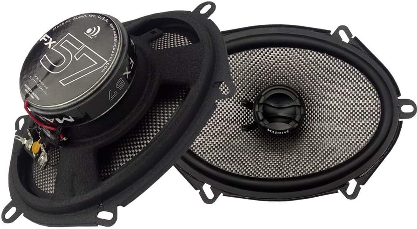 FX57 – 5X7 Inch, 280 Watts Max, 70 Watts RMS, FX Series Coaxial Speakers, 20Mm Aluminum Dome Ferro Fluid, 6Db Linkwitz–Riley Crossover 4 Ohm (Sold as Pair)