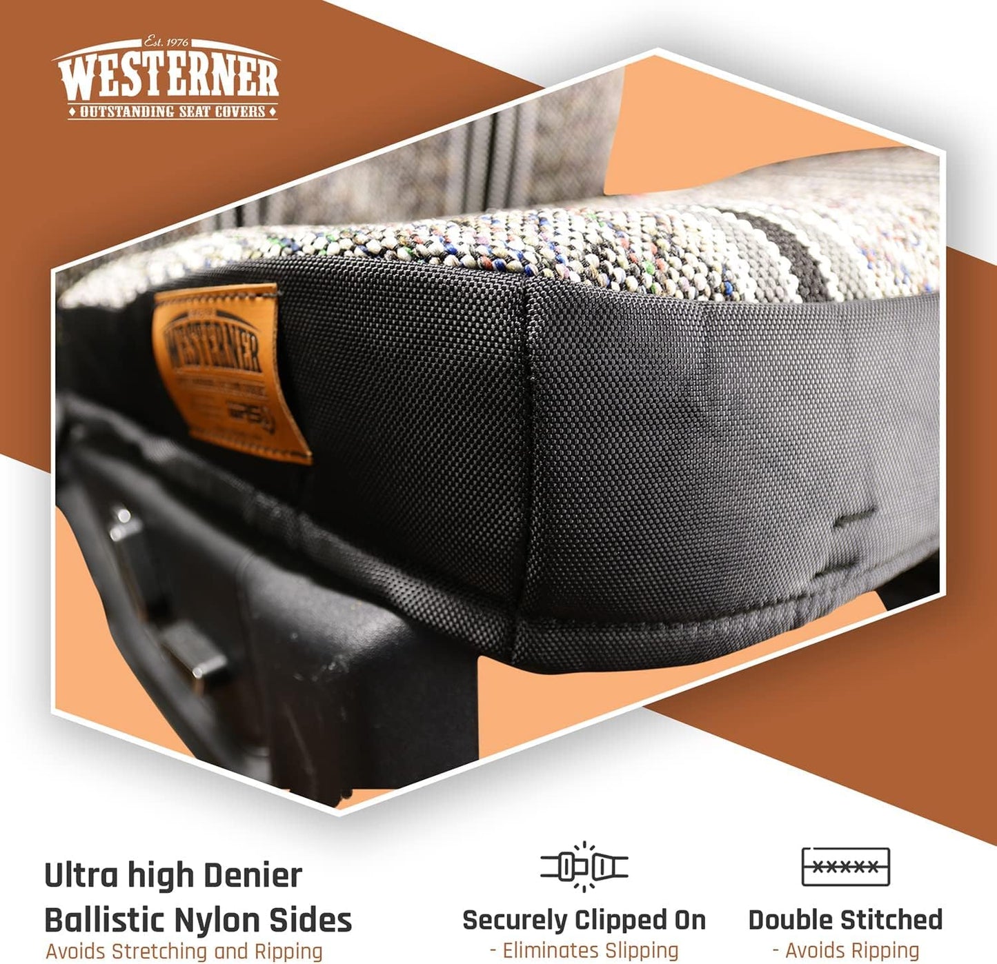 Westerner Black 2Pcs Truck Seat Covers Ford F150 & F250-550 Front Bucket Custom Fit Car Seat Covers - Durable Cover Accessories - 2015-2020 & 2017-2021