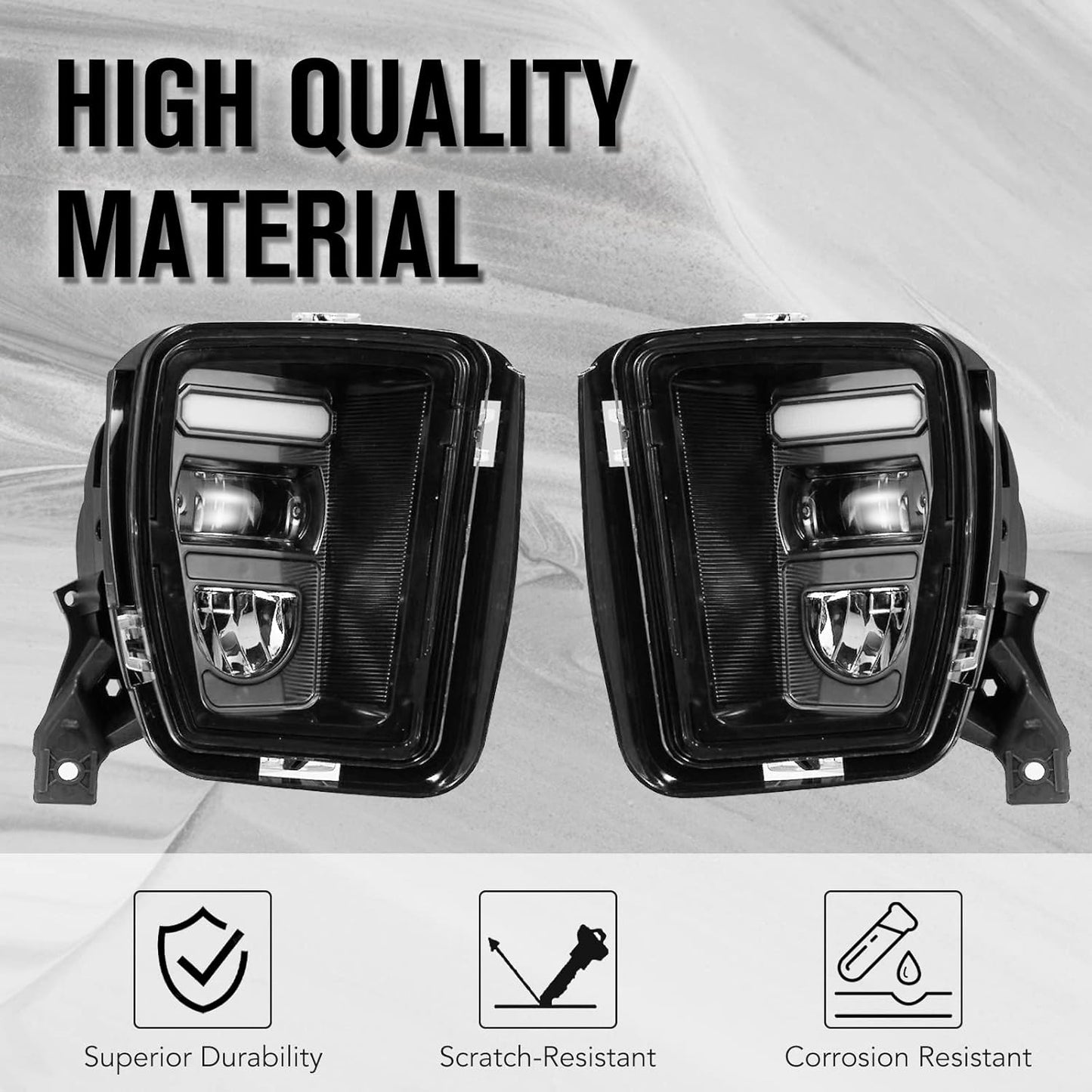 LED Fog Lights for 2013-2018 Dodge Ram 1500/2019-2021 Classic Model, Front Bumper Driving DRL Daytime Running Fog Lamps Accessories, 2PCS
