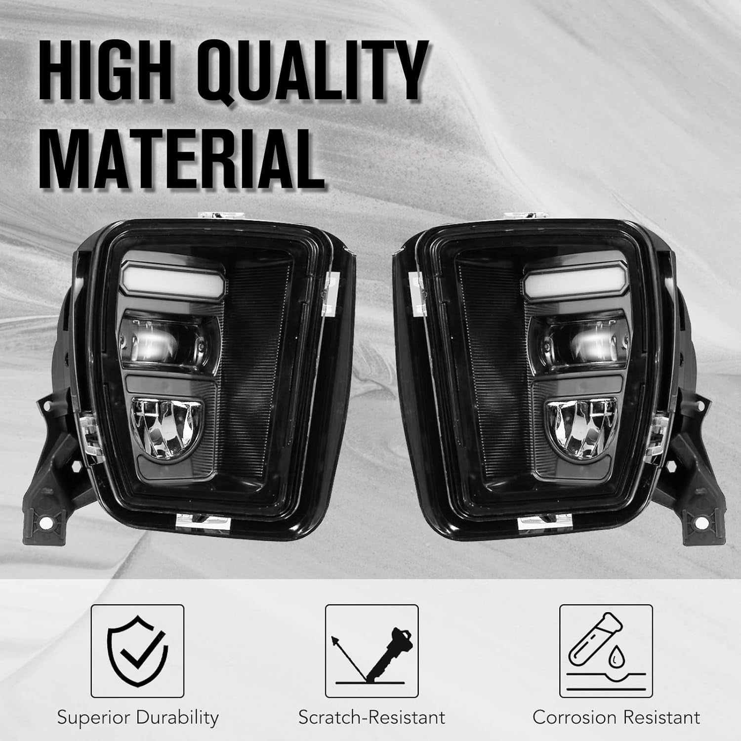 LED Fog Lights for 2013-2018 Dodge Ram 1500/2019-2021 Classic Model, Front Bumper Driving DRL Daytime Running Fog Lamps Accessories, 2PCS