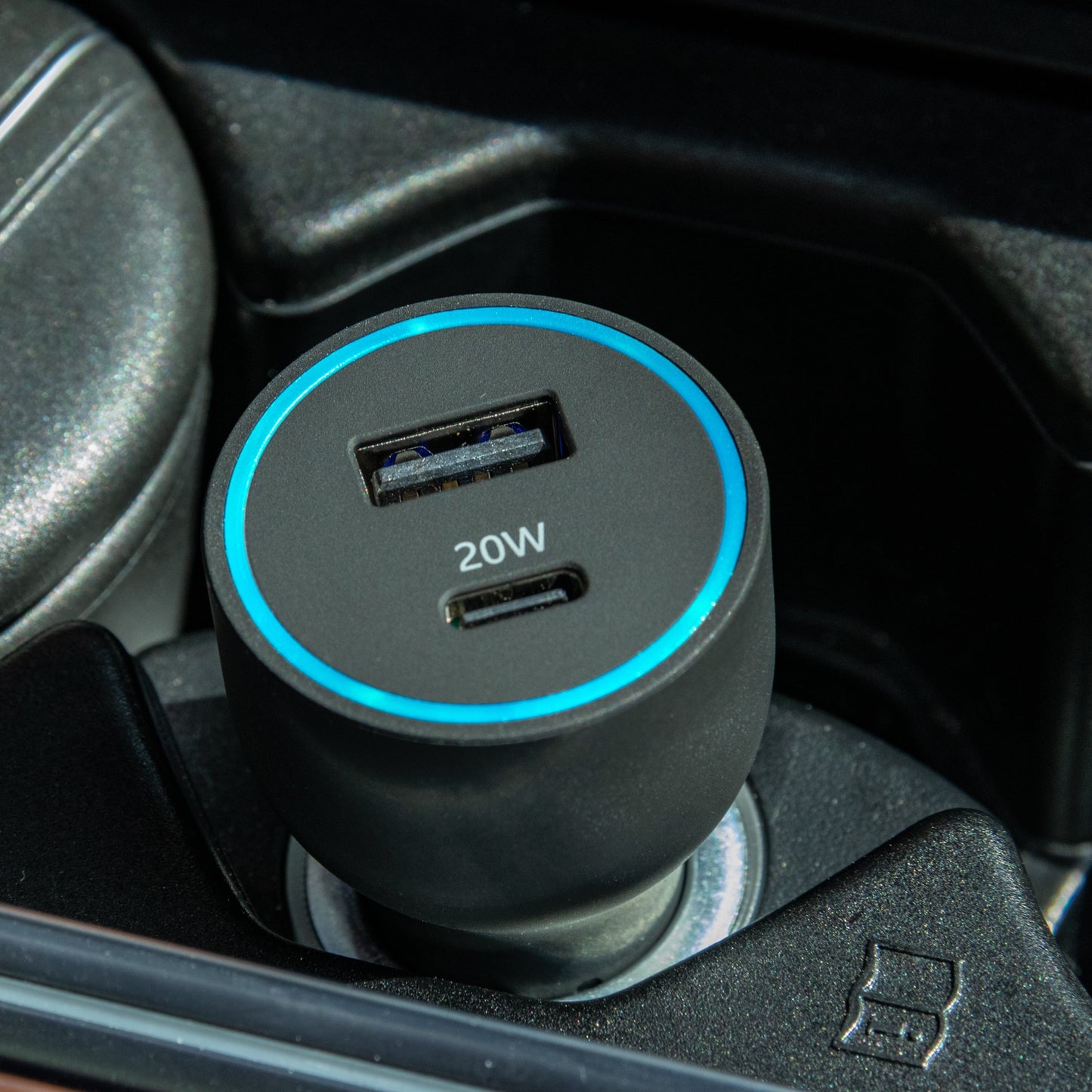 32W Dual-Port Car Charging Kit with USB-C Charging Cable, 20W USB-C Port Fast Charger with Power Delivery; 12W USB Port Standard Charges