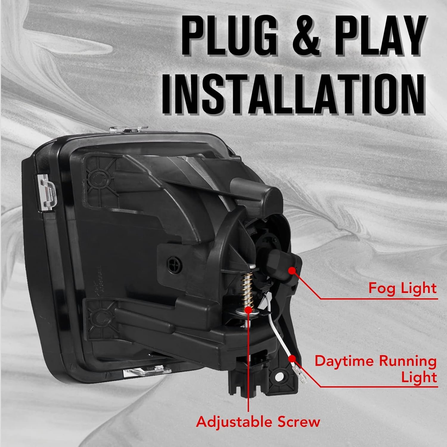 LED Fog Lights for 2013-2018 Dodge Ram 1500/2019-2021 Classic Model, Front Bumper Driving DRL Daytime Running Fog Lamps Accessories, 2PCS
