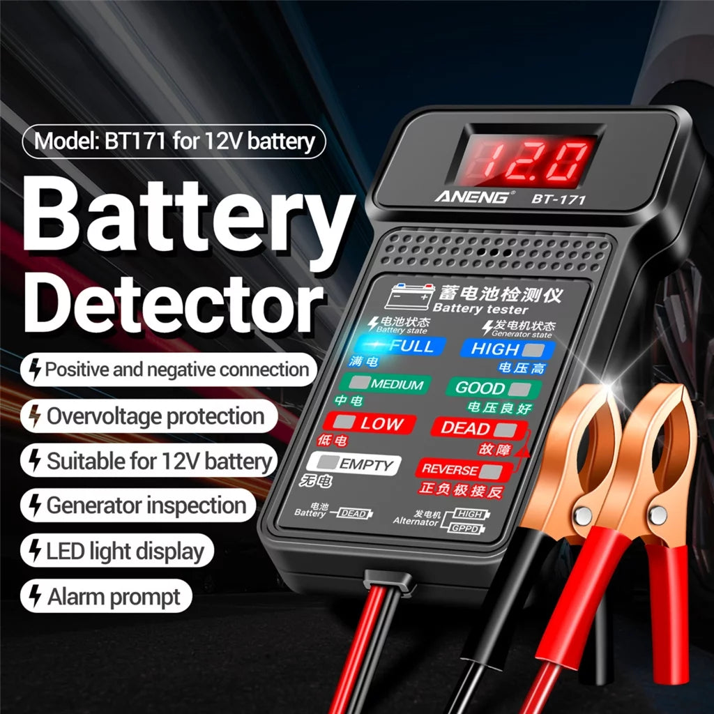 12V Car Battery Tester, 100-2000CCA Battery Tester Automobile Battery and Alternator Tester for Vehicles