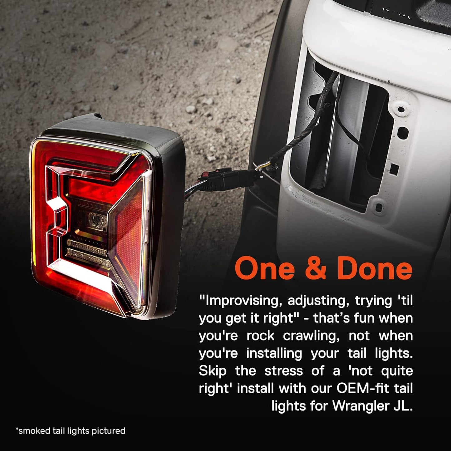 TRUE MODS LED Tail Light Replacement for Jeep 2018+ Wrangler JL [Clear-Lens] [Plug-N-Play] [IP67 Waterproof] LED Brake Light Compatible with Jeep Wrangler JL Accessories
