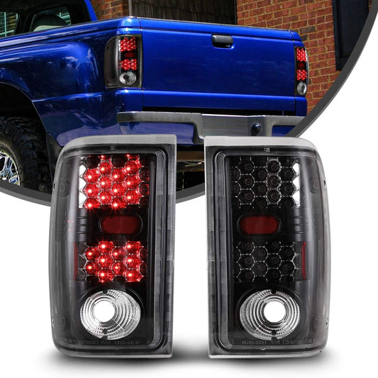 LED Tail Lights Assembly for 2001 2002 2003 2004 2005 Ford Ranger Taillights, Tail Lamps W/Led Turn Signal, Brake Rear Lights, Passenger and Driver Side (Clear Lens)