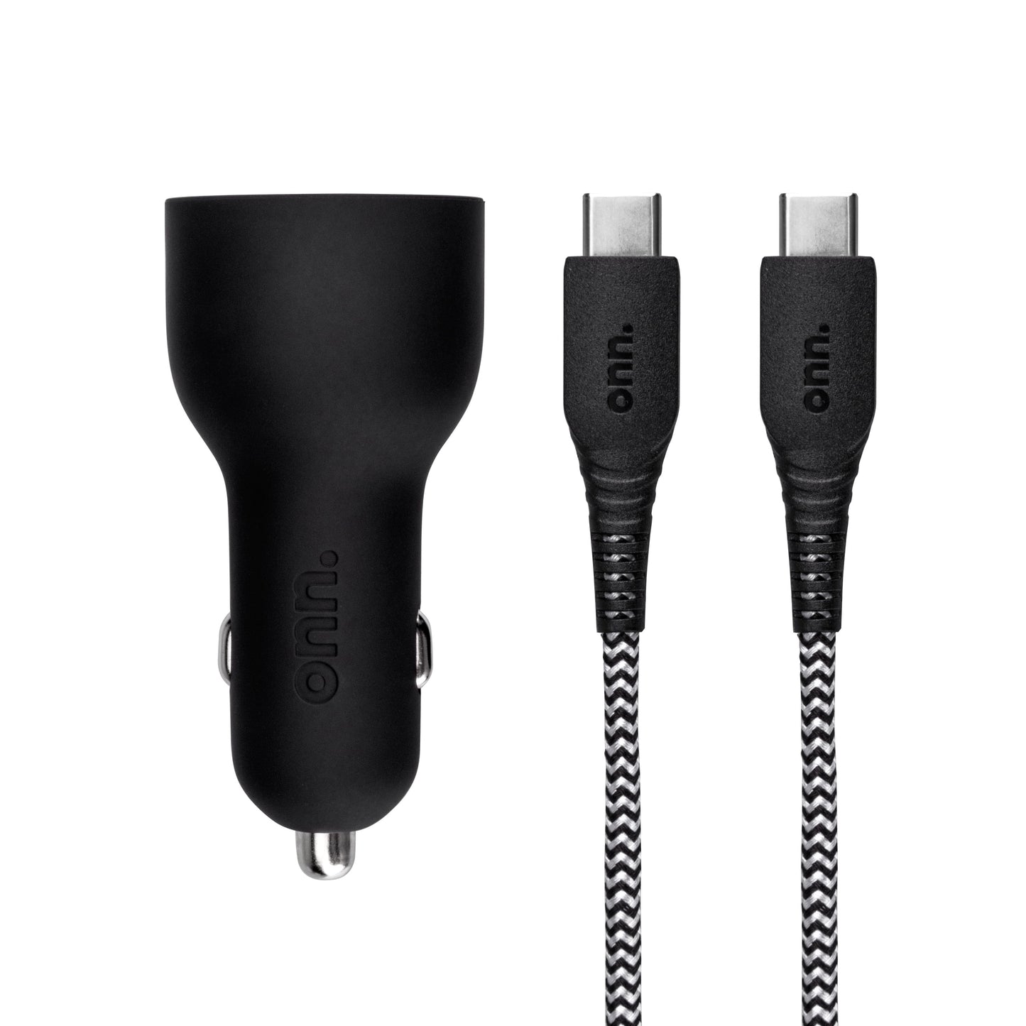 32W Dual-Port Car Charging Kit with USB-C Charging Cable, 20W USB-C Port Fast Charger with Power Delivery; 12W USB Port Standard Charges