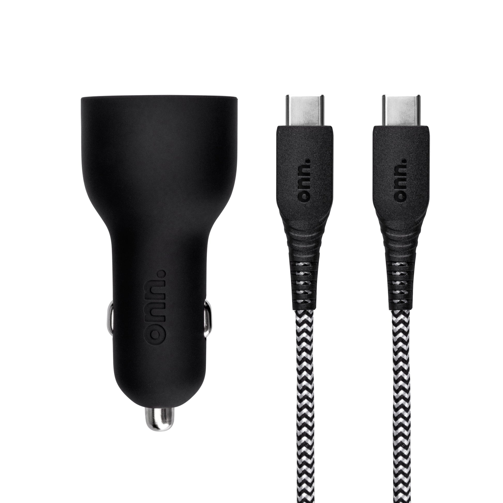 32W Dual-Port Car Charging Kit with USB-C Charging Cable, 20W USB-C Port Fast Charger with Power Delivery; 12W USB Port Standard Charges