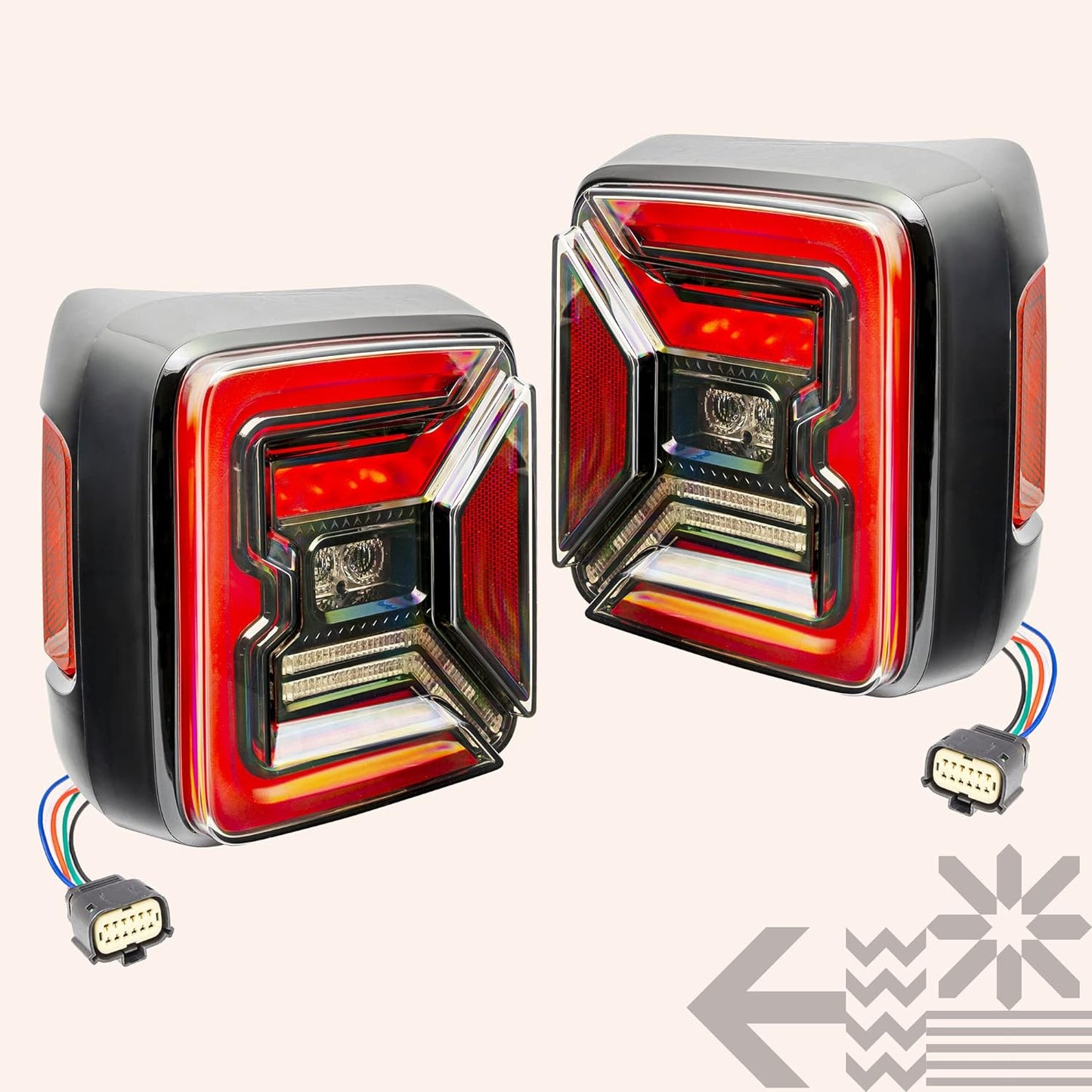 TRUE MODS LED Tail Light Replacement for Jeep 2018+ Wrangler JL [Clear-Lens] [Plug-N-Play] [IP67 Waterproof] LED Brake Light Compatible with Jeep Wrangler JL Accessories