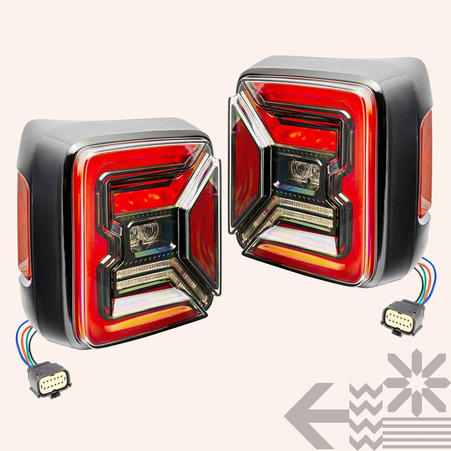TRUE MODS LED Tail Light Replacement for Jeep 2018+ Wrangler JL [Clear-Lens] [Plug-N-Play] [IP67 Waterproof] LED Brake Light Compatible with Jeep Wrangler JL Accessories