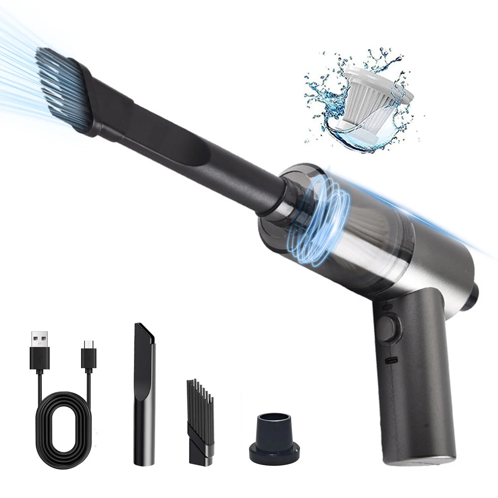 Mini Car Vacuum Cleaner, Handheld Vacuum Cordless, Rechargeable Vacuum Cleaner and Blower Small Car Vacuum with 4000Pa Suction Power for Car Home