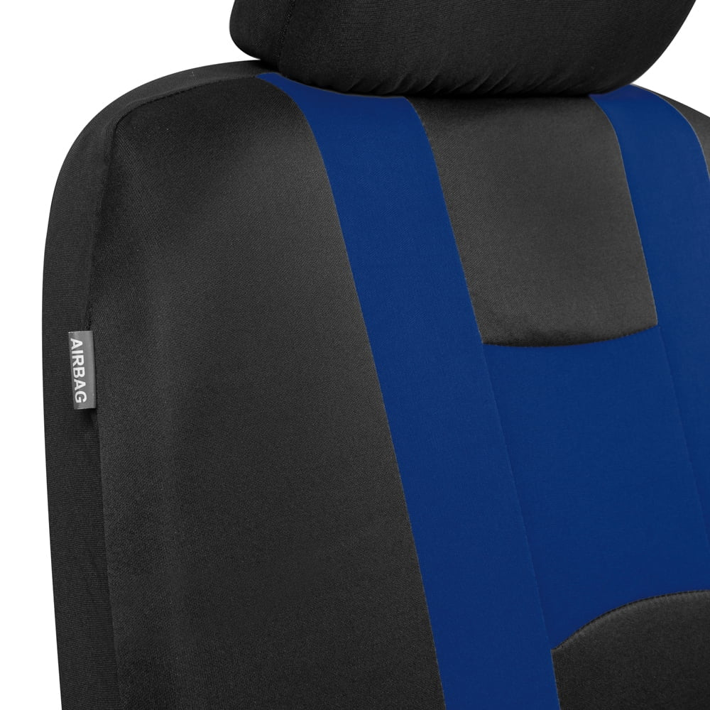 Carxs Forza Blue Car Seat Covers Full Set, Includes Front Seat Covers and Rear Bench Seat Cover for Cars Trucks SUV, Automotive Interior Car Accessories