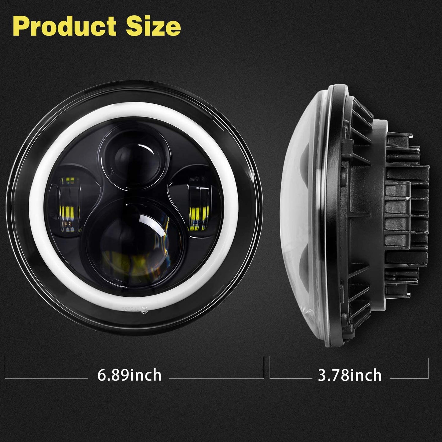 7 Inch LED Headlights Red Halo Ring Angel Eyes Daytime Running Light DRL Turn Signal High/Low Beam for Wrangler 1997-2017 JK TJ LJ JW Headlight Kit (2 Pcs)