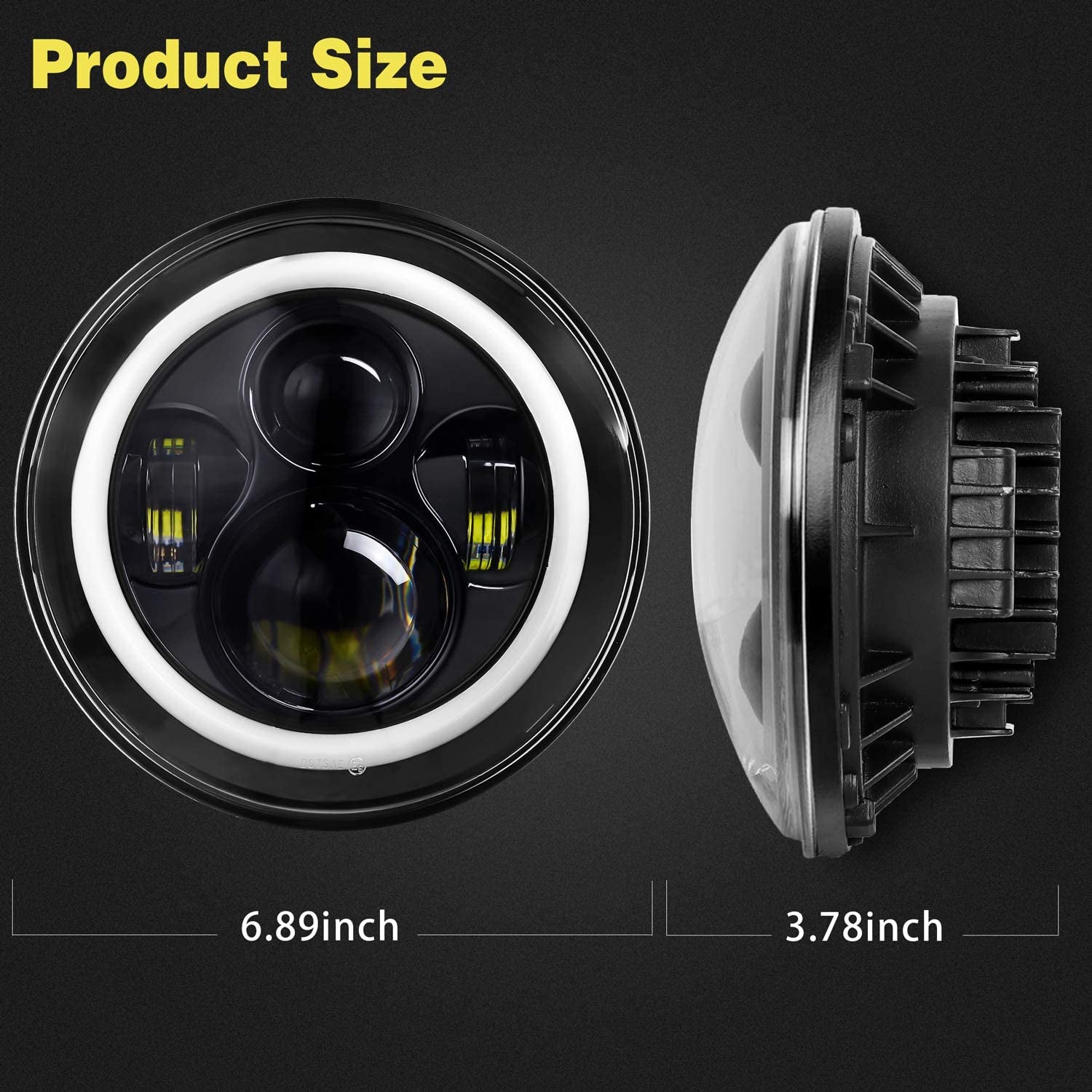 7 Inch LED Headlights Red Halo Ring Angel Eyes Daytime Running Light DRL Turn Signal High/Low Beam for Wrangler 1997-2017 JK TJ LJ JW Headlight Kit (2 Pcs)