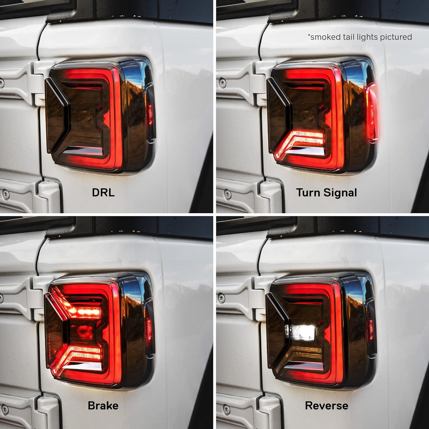 TRUE MODS LED Tail Light Replacement for Jeep 2018+ Wrangler JL [Clear-Lens] [Plug-N-Play] [IP67 Waterproof] LED Brake Light Compatible with Jeep Wrangler JL Accessories